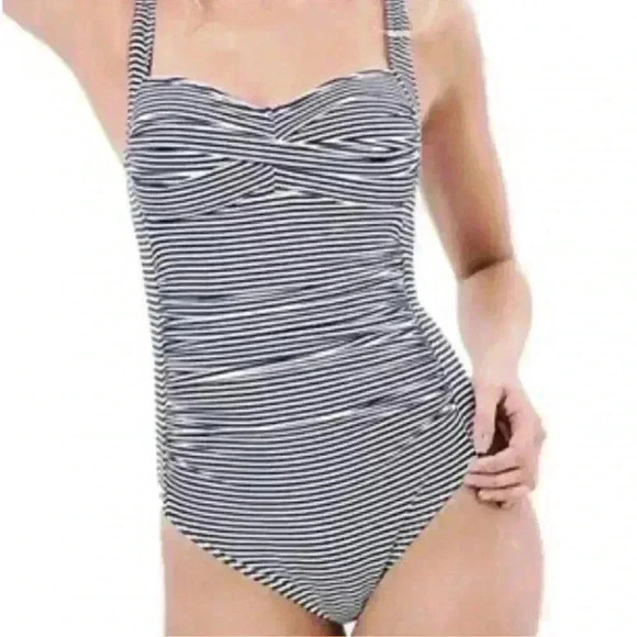 Bond Eye Australia Blue and White Striped One Piece SZ 8 - Picture 2 of 7